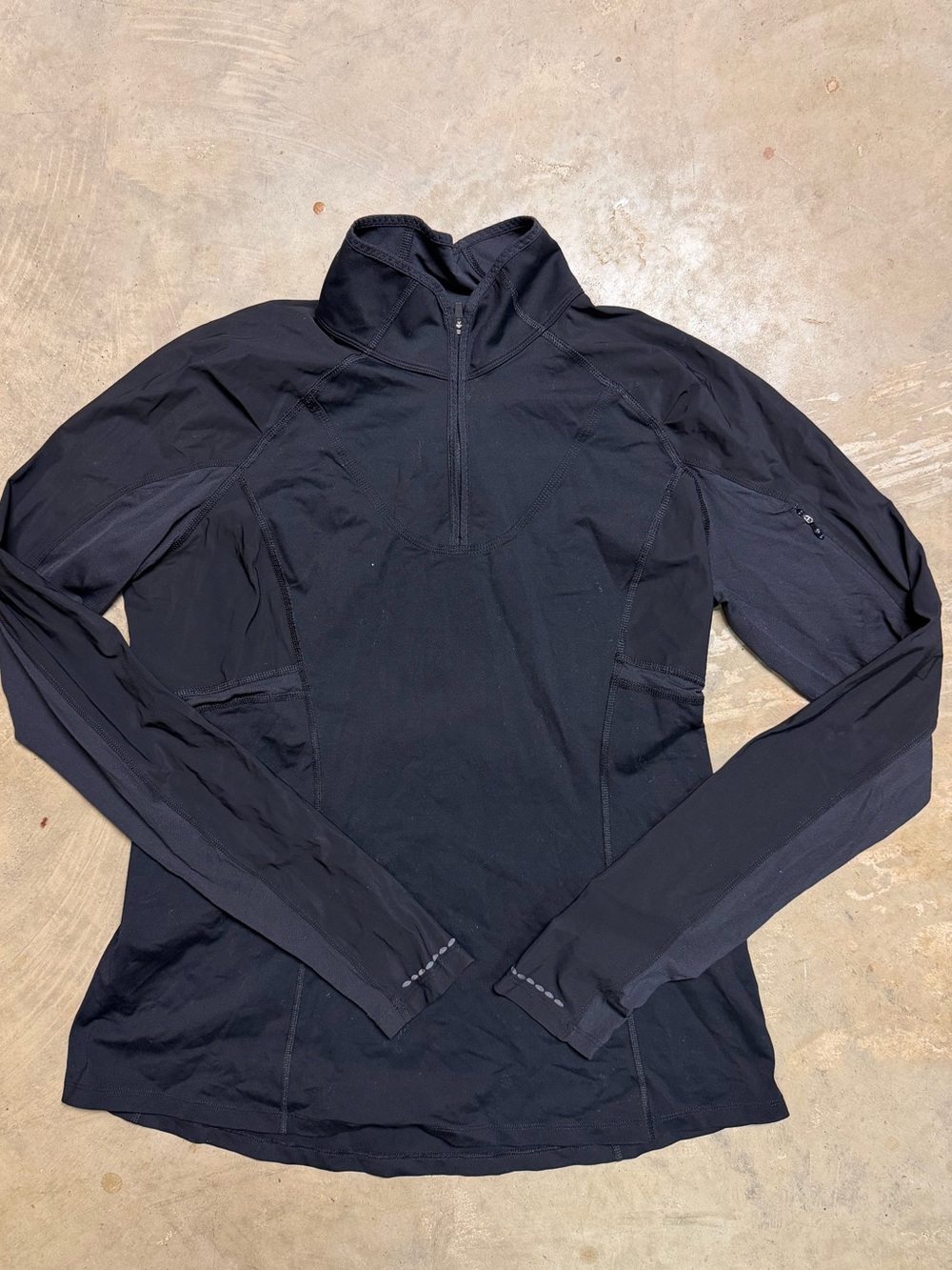lululemon athletica Black Half-Zip Long Sleeve Performance Top